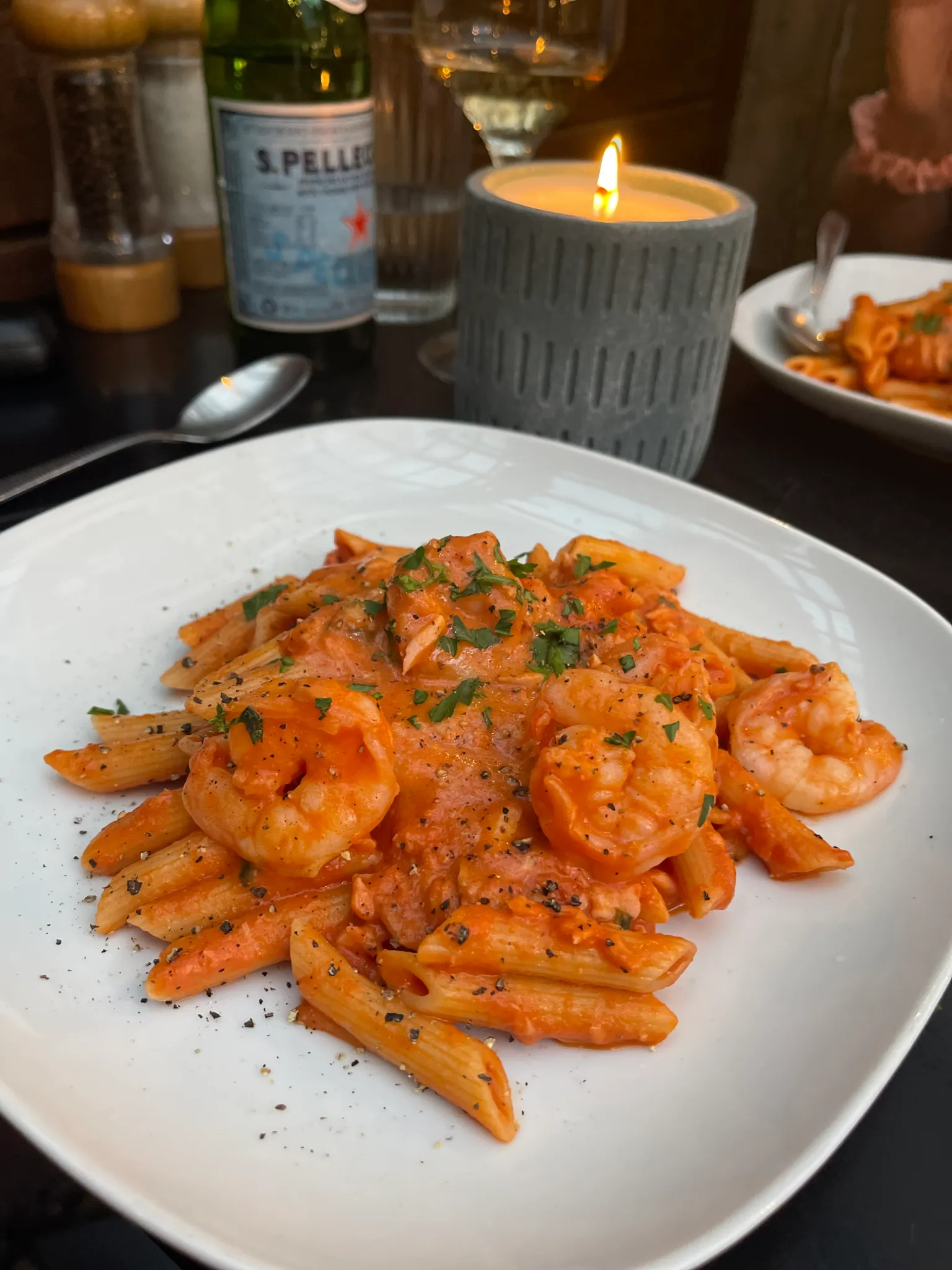 Kitchen food pasta at Max's Brasserie, Southampton