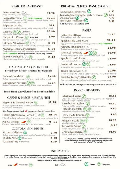 The printed à la carte menu at Max's Brasserie, Southampton